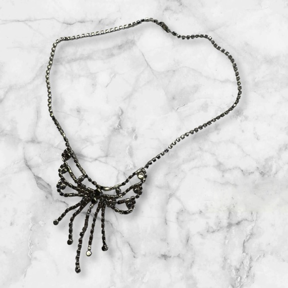 💎💟 Vintage 80s Rhinestone Bow Necklace - Picture 6 of 11